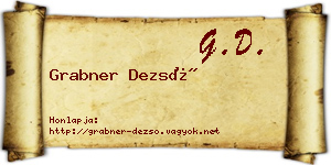 Grabner Dezső névjegykártya